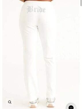 Juicy Couture Bride Velour Rhinestone Track Pants Low Rise Y2K Bling Size Large
